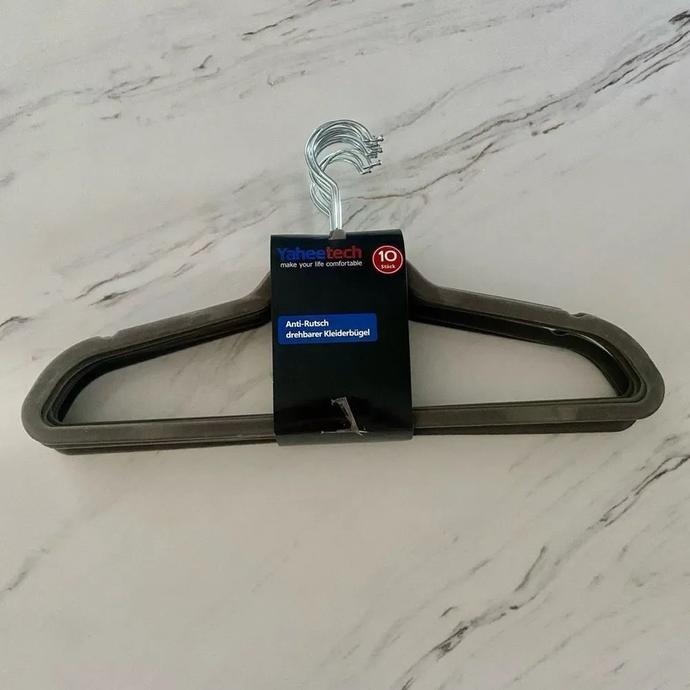 NEW Set 10 Gray Velvet Slim Clothes Hangers